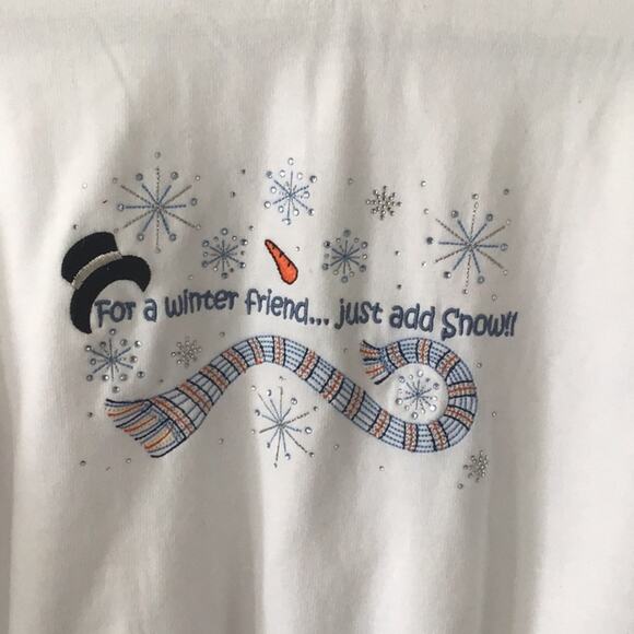 Vintage White M & C Sportswear Snowman Grandma Sweatshirt M - Picture 2 of 6